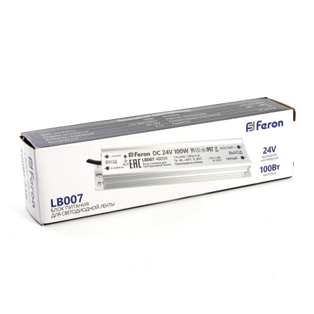 Блок питания для светодиодной ленты 100W 24V (драйвер), LB007 Feron