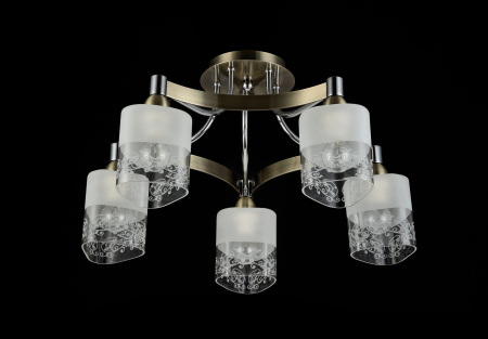 Потолочный светильник 5*E14 40Вт Бронза Антик IP20 Tasmania FR5475CL-05CH Freya