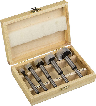 5 шт., 10-15-20-25-35мм, набор сверл форстнера по дереву, фанере, ДСП ЗУБР