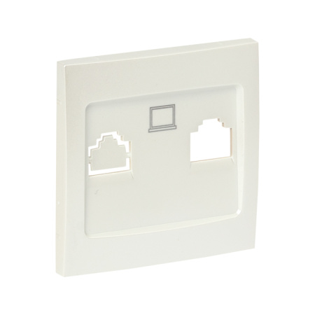 Валенсия Лицевая панель розетки RJ-45 1-местная жемчуг EKF