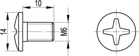 Винт с крестообразным шлицем М6х10 DKC