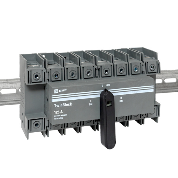 Рубильник 125A 4П реверсивный c рукояткой для прямой установки TwinBlock EKF