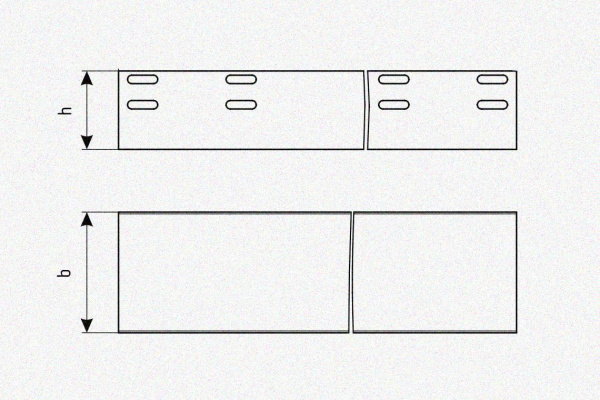Лоток глухой ЛМГ 400х65х2000 УТ1,5, оцинкованный лист S1,0