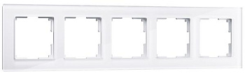 Favorit Рамка горизонт/вертик 5 пост . белый/стекло IP20 Werkel