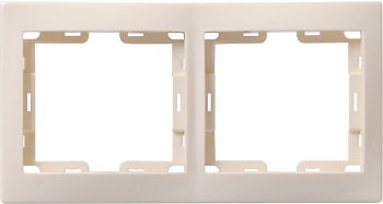 Рамка 2-местная вертикальная РВ-2-ККм КВАРТА кремовый IEK
