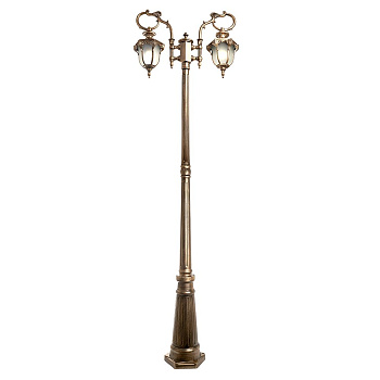 Светильник садово-парковый Feron PL4048 шестигранный, столб 2*60W 230V E27, черное золото