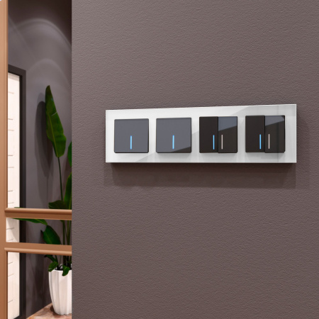 Встраиваемые механизмы Выключатель СУ 2 кл. с подсветкой 10А серо-коричневый IP20 Werkel