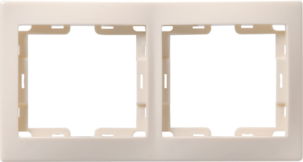Рамка 2-местная вертикальная РВ-2-ККм КВАРТА кремовый IEK