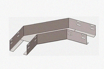 Лоток угловой замковый глухой КГЗГ 600х100-135 УТ1,5 поворот на 135, оцинкованный лист, S1,5