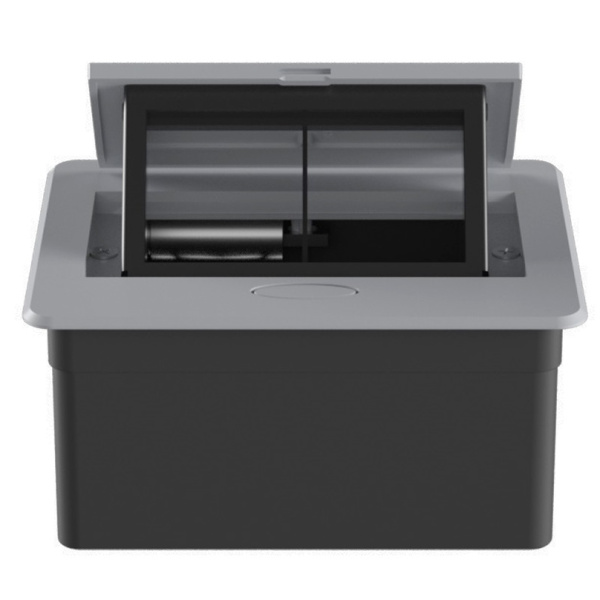 Donel Настольный встраиваемый выдвижной розеточный блок 4 мод. (2 мод. 45х45), алюминий