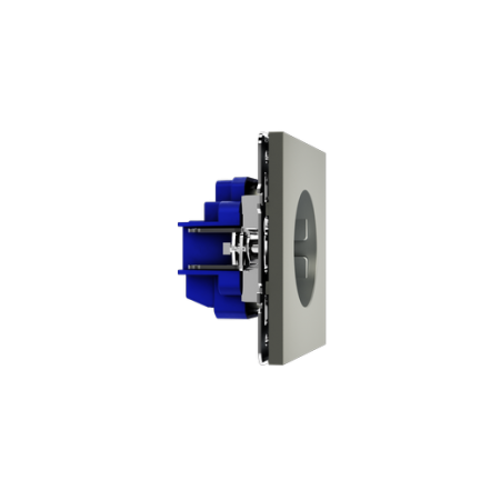 Розетка встраиваемая Voltum S70 с заземлением 16А, (сталь)