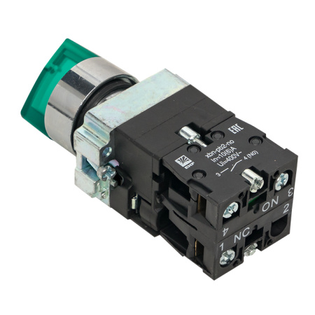 Переключатель BD33 3P c зеленой подстветкой 24В NO PROxima EKF