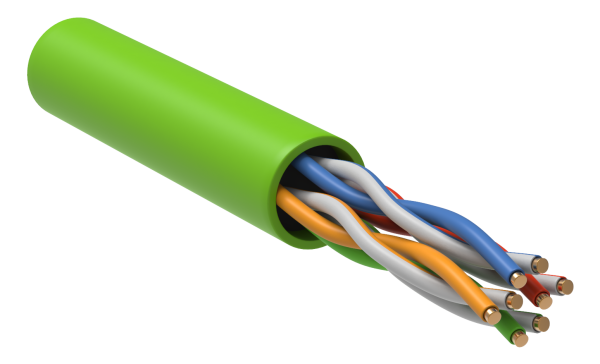 ITK Витая пара U/UTP кат.5E 4х2х24AWG solid LSZH нг(А)-HFLTx зеленый (305м)