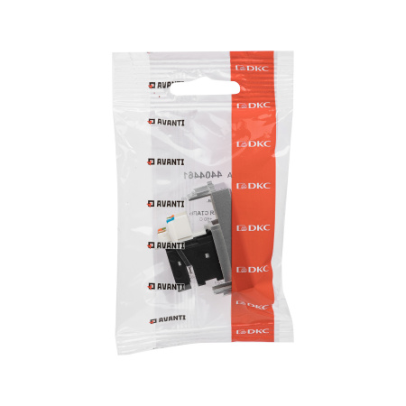 Компьютерная розетка RJ-45 модульная, кат.5е, "Avanti", "Закаленная сталь", 1 модуль DKC