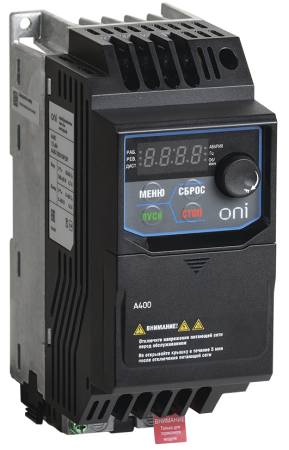 Преобразователь частоты A400 220В 1Ф 0,75кВт 4,2А серии ONI