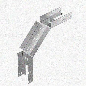 Лоток перфорированный КС 100х65-90 У3 для поворота трассы вниз на 90, окрашенный, S1,0