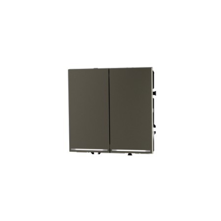 Проходной переключатель встраиваемый Voltum S70 двухклавишный с подсветкой 10А, (шелк)