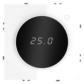 Терморегулятор электронный Voltum S70 с индикацией и датчиком, для теплого пола, (белый глянцевый)