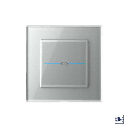 Сенсорный дверной звонок Quadro 1 клавиша 1 модуль Серый Livolo