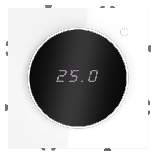 Терморегулятор электронный Voltum S70 с индикацией и датчиком, для теплого пола, (белый глянцевый)