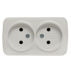 Минск Розетка 2-местная ОП 10А без заземления белая Basic EKF