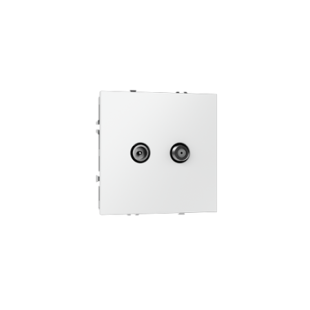 Розетка телевизионная встраиваемая Voltum S70 оконечная TV+SAT, (белый матовый)