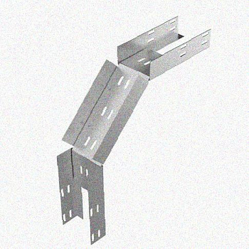 Лоток замковый перфорированный КСЗ 50х50-90 УХЛ1 для поворота трассы вниз на 90, горячее цинкование, S1,0