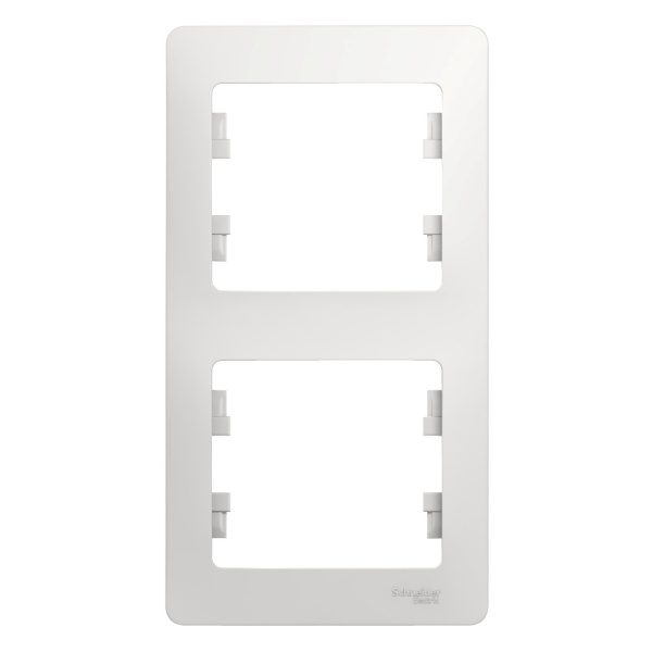 GLOSSA  Рамка вертикальная 2 пост . белый IP20 (уп.30шт) Schneider Electric