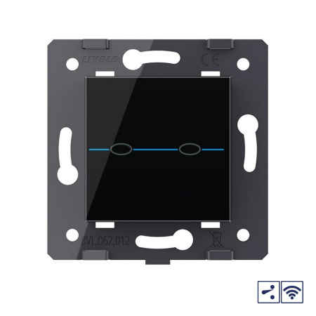 Сенсорный радиоуправляемый проходной (он же перекрестный) выключатель 2 клавиши Quadro (мех.) Livolo