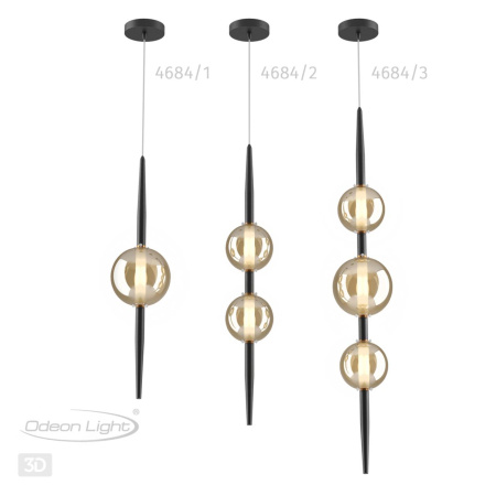 Подвес G9 5W 220V LAZIA черный/янтарный ODEON LIGHT