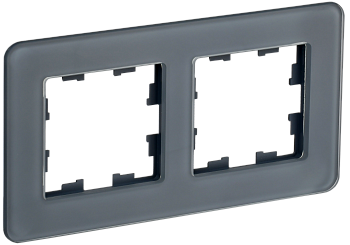 BRITE Рамка 2-мест. РУ-2-2-Бр стекло графит RE IEK