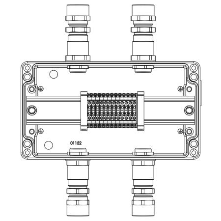 Взрывозащ. клемм. коробка из алюминия TBE-A-14-(12xCBC.2)-2xKA2MHK(A)(C)1Ex e IIC Т5 Gb / Ex tb IIIC T95°C Db IP66 DKC