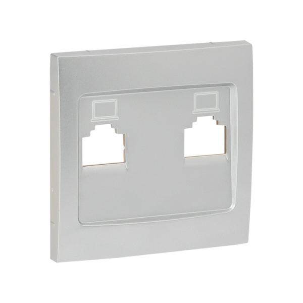 Валенсия Лицевая панель розетки RJ-45 1-местная сталь EKF