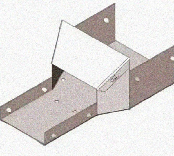 Лоток переходной замковый ЛПЗ 100х100-100х50 УТ1,5, оцинкованный лист, S1,5