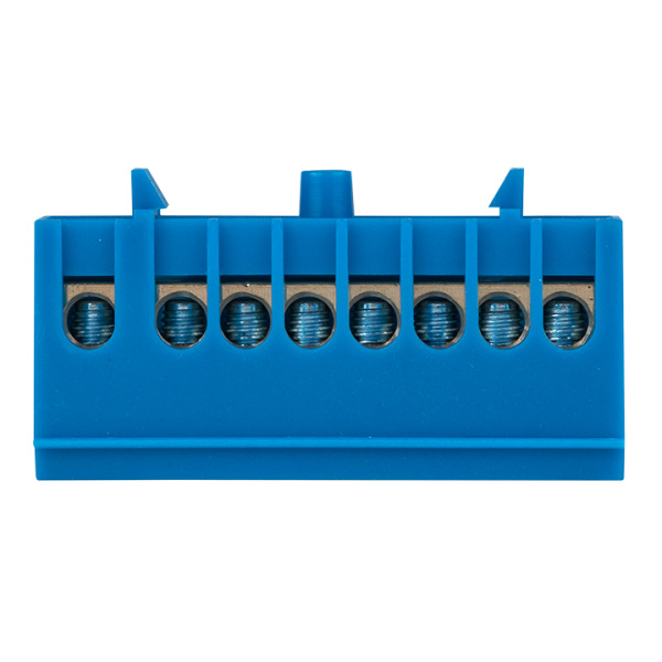 Шина "0" N (6х9мм) 8 отверстий латунь синий изолированный корпус на DIN-рейку PROxima EKF