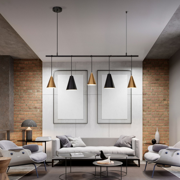 Подвесной светильник 5*E14 60Вт черный IP20 (50088/5 черный / золото) Eurosvet