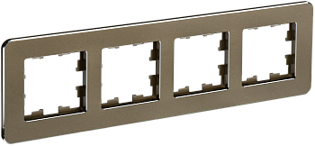 BRITE Рамка 4-мест. РУ-4-1-Бр металл латунь RE IEK