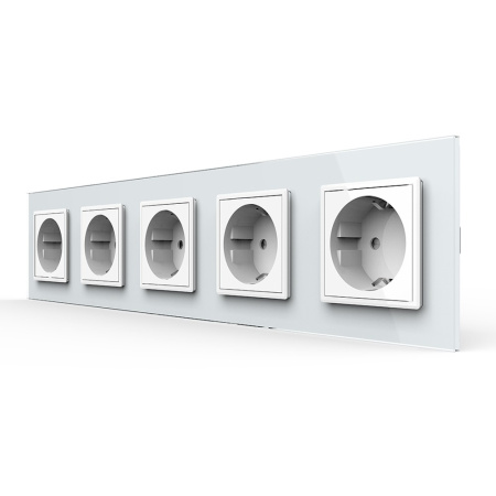 Розетка 5 модулей Белая Livolo