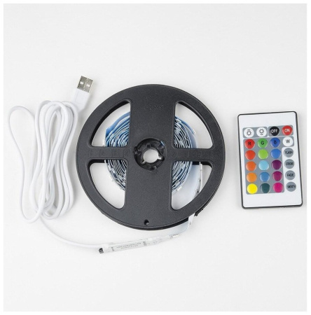 Комплект св/д ленты RGB + шнур USB, 3м, 20 режимов, IP20 пульт ДУ ULS-U11 Uniel
