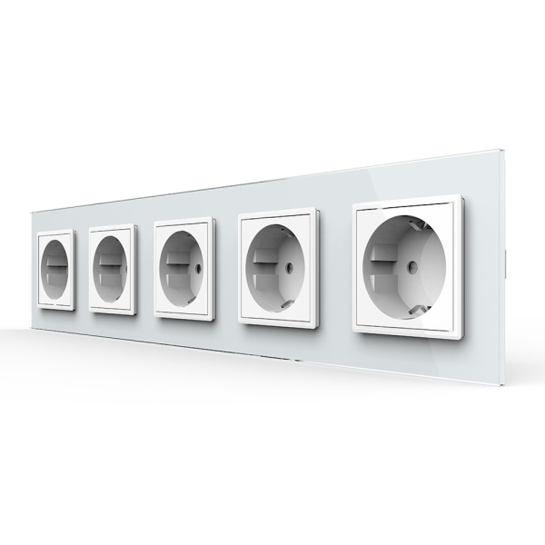 Розетка 5 модулей Белая Livolo