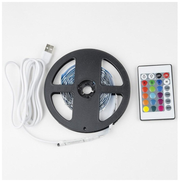 Комплект св/д ленты RGB + шнур USB, 3м, 20 режимов, IP20 пульт ДУ ULS-U11 Uniel
