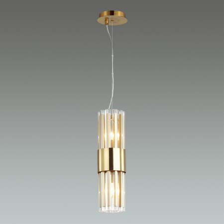 Подвес E14 2*40W VIKETA золото/металл/стекло ODEON LIGHT