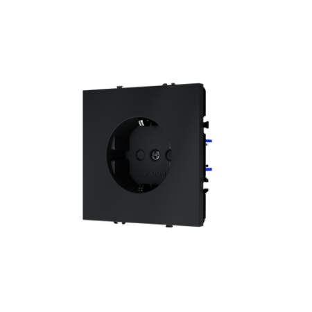 Розетка встраиваемая Voltum S70 с заземлением и защитными шторками, 16А, (графит)