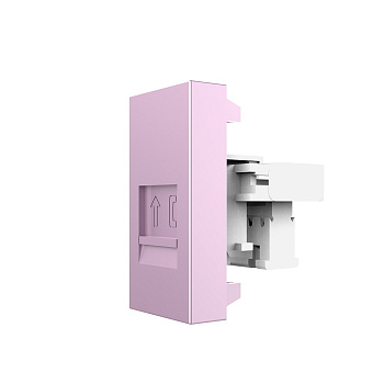 Розетка телефонная RJ-11 кат. 3, цвет розовый (механизм) Livolo