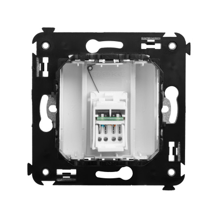 Компьютерная розетка RJ-45 в стену, кат.6А одинарная, "Avanti", "Белое облако" DKC