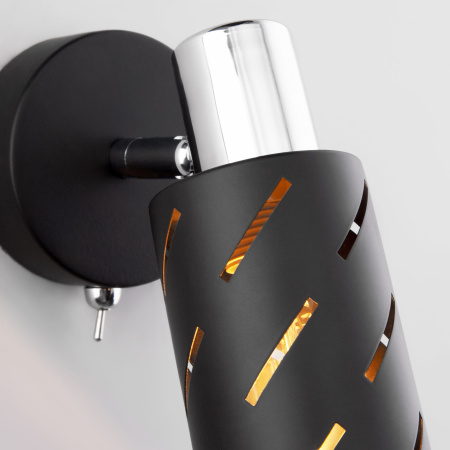 Настенный светильник 1*E14 40Вт черный IP20 (20090/1 черный / хром) Eurosvet