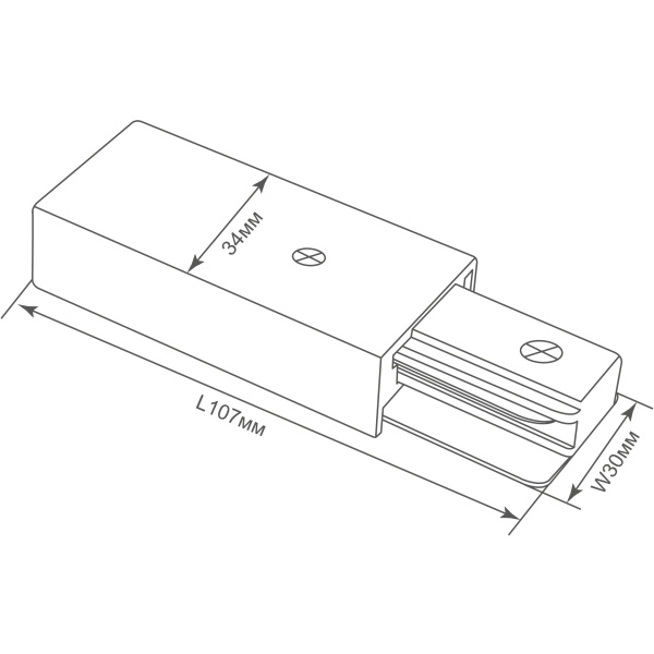Donel токоподвод для однофазного шинопровода, белый, пластик, серия: DN01