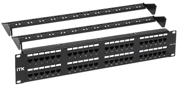 ITK 2U патч-панель кат.5E UTP 48 портов (Dual) с кабельным органайзером