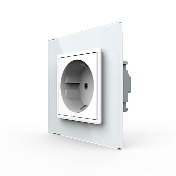 Розетка 1 модуль Белая Livolo