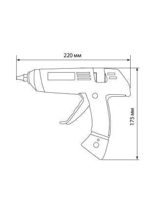 Клеевой пистолет КП-150, 11,3 мм, подставка, терморегулятор, шнур 1,5 м, 150 Вт, Т=220 С "Алмаз" TDM